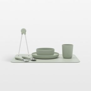 Image of Lalo Sage Green Big Bites Full Toddler Dinnerware Set