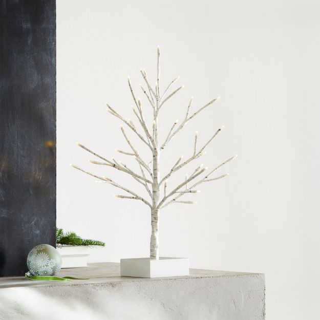 LED 18" Birch Tree - Come explore White Swedish Farmhouse Christmas & Scandinavian Holiday Decor Simplicity. #swedishchristmas #scandinavian #holidaydecor