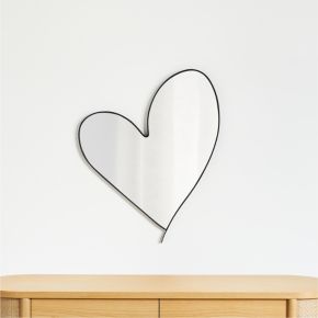 Image of Large Heart 26" Black Metal Wall Mirror by Leanne Ford