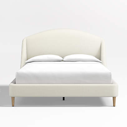 Lafayette Ivory Upholstered Queen Bed Without Footboard Crate And Barrel Lafayette Ivory Upholstered Queen Bed, Queen Bed No Footboard