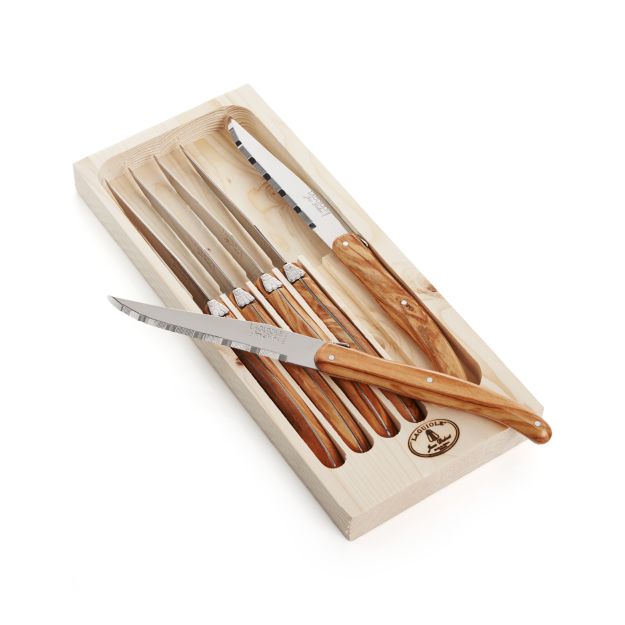 Laguiole Olivewood Steak Knives, Set of 6 in Steak Knives + Reviews