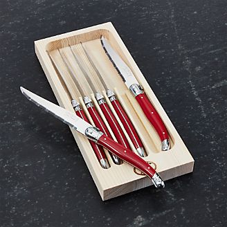 Laguiole ® Red Steak Knives, Set of 6