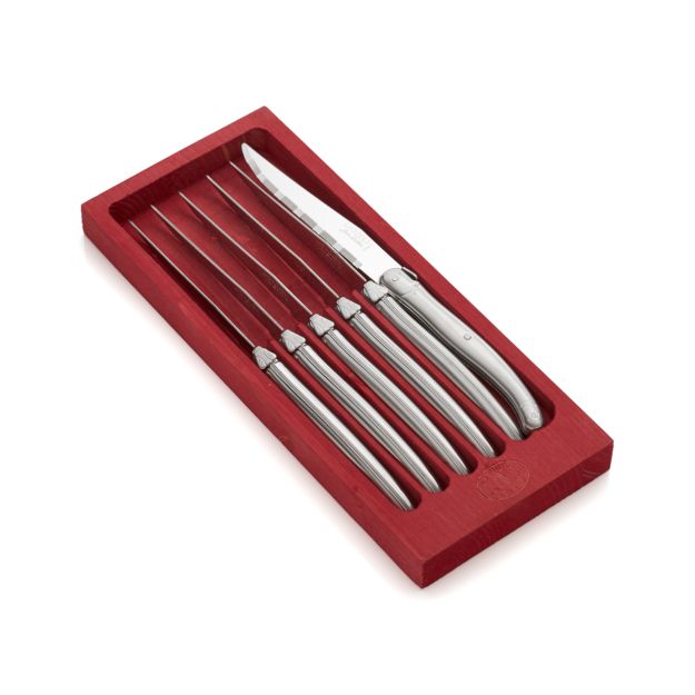 Laguiole Stainless Steel Steak Knives, Set of 6 Crate and Barrel