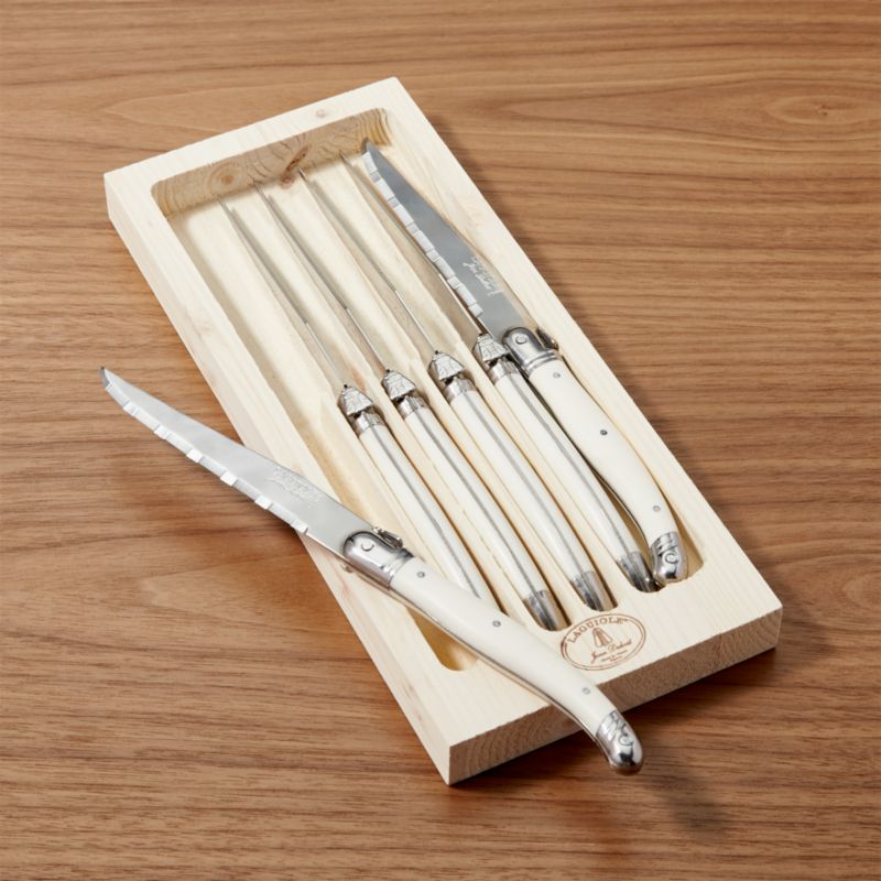 Laguiole Cutlery Set with 6 Steak Knives Ivory