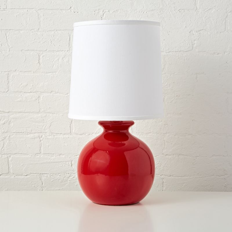 red table lamp