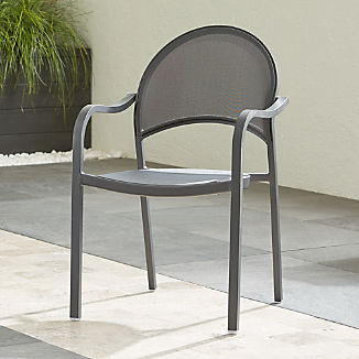 Outdoor Chairs Crate And Barrel Lanai Charcoal Mesh Dining Chair