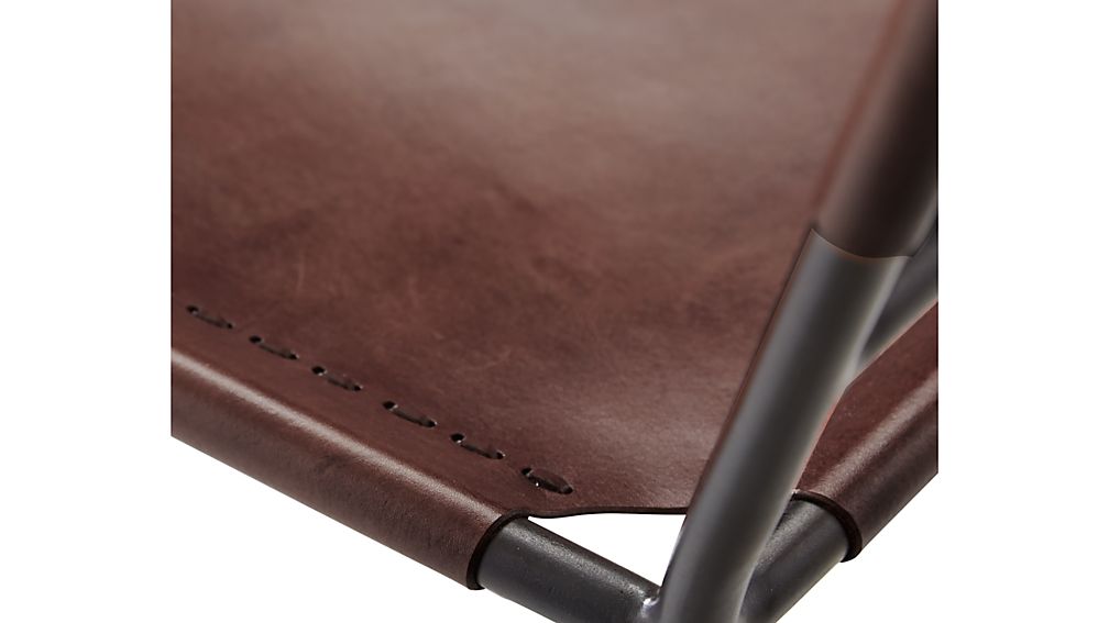 Laredo Brown Leather Dining Chair | Crate and Barrel