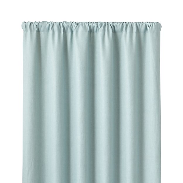Largo Aqua Linen 50"x96" Curtain Panel Crate and Barrel