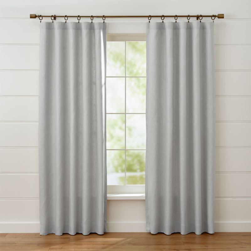 Largo Grey Linen Curtain Panels | Crate and Barrel