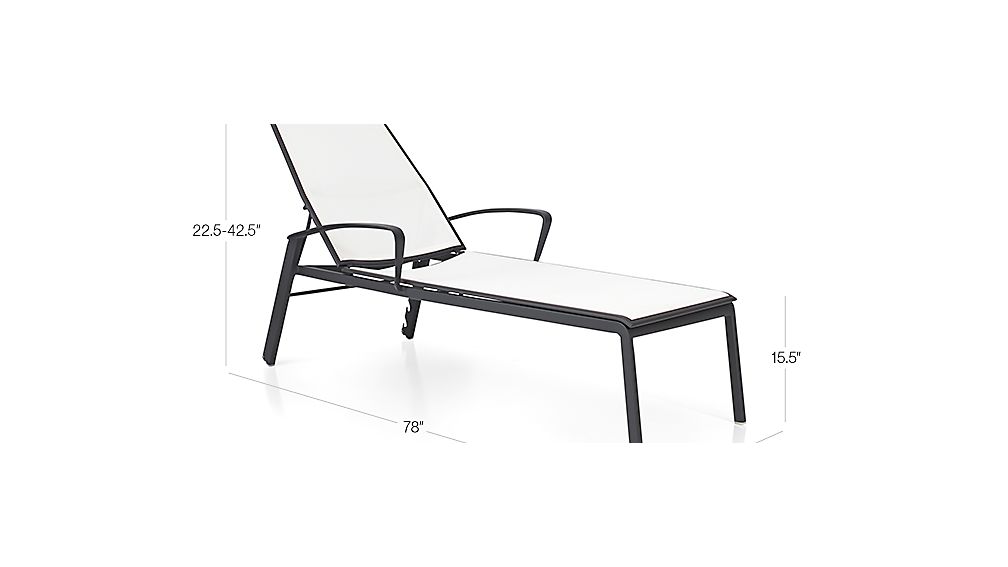 Largo White Mesh Chaise Lounge Crate and Barrel