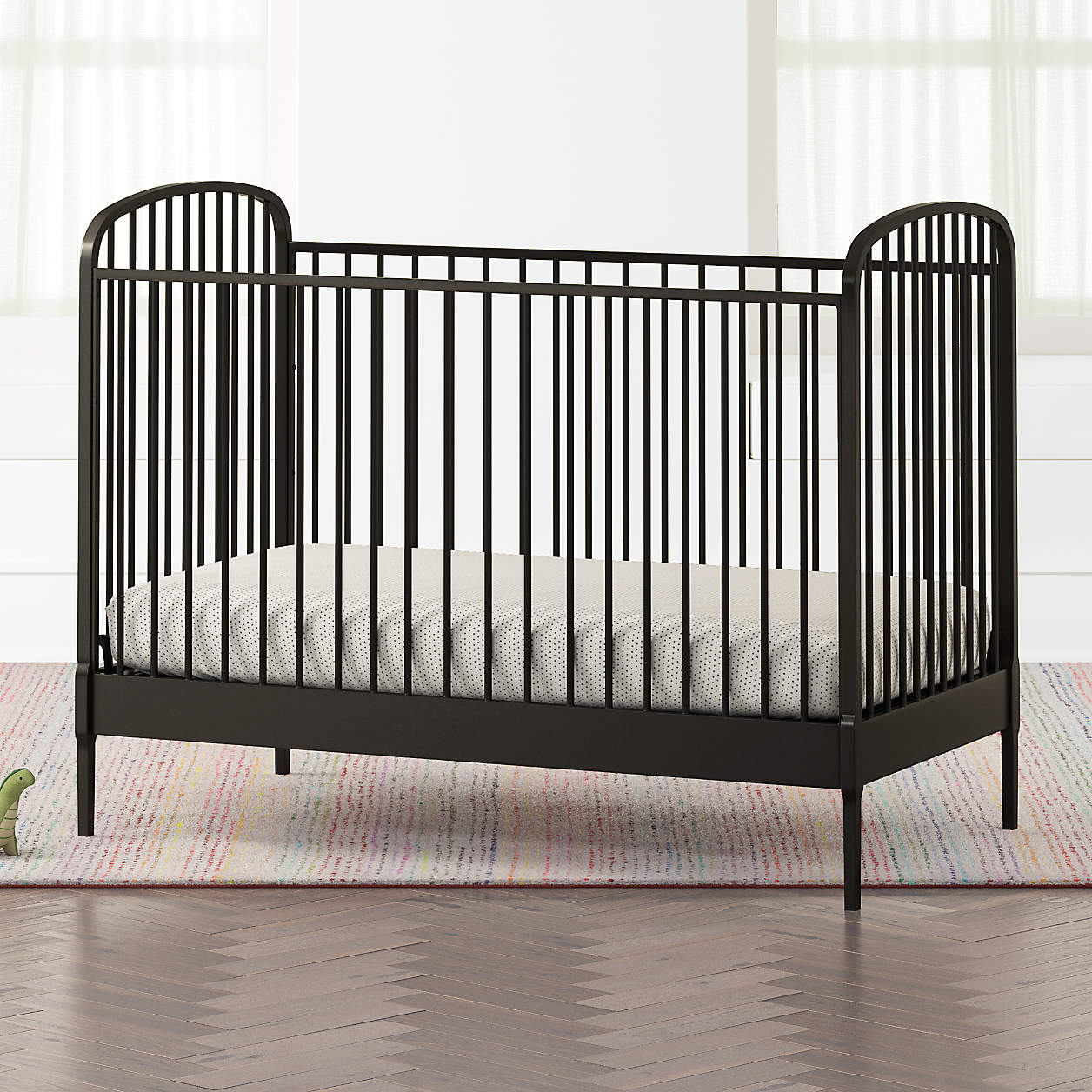 Larkin Black Metal Crib Crate and Barrel