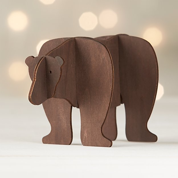 Laser-Cut Wood Bear  Crate and Barrel