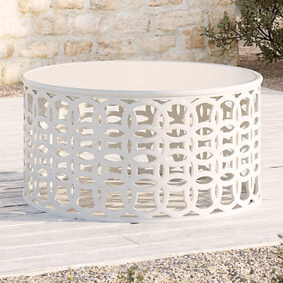 Lattice White Aluminum Outdoor Coffee Table Reviews Crate And Barrel