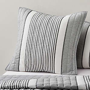 gray european pillow shams