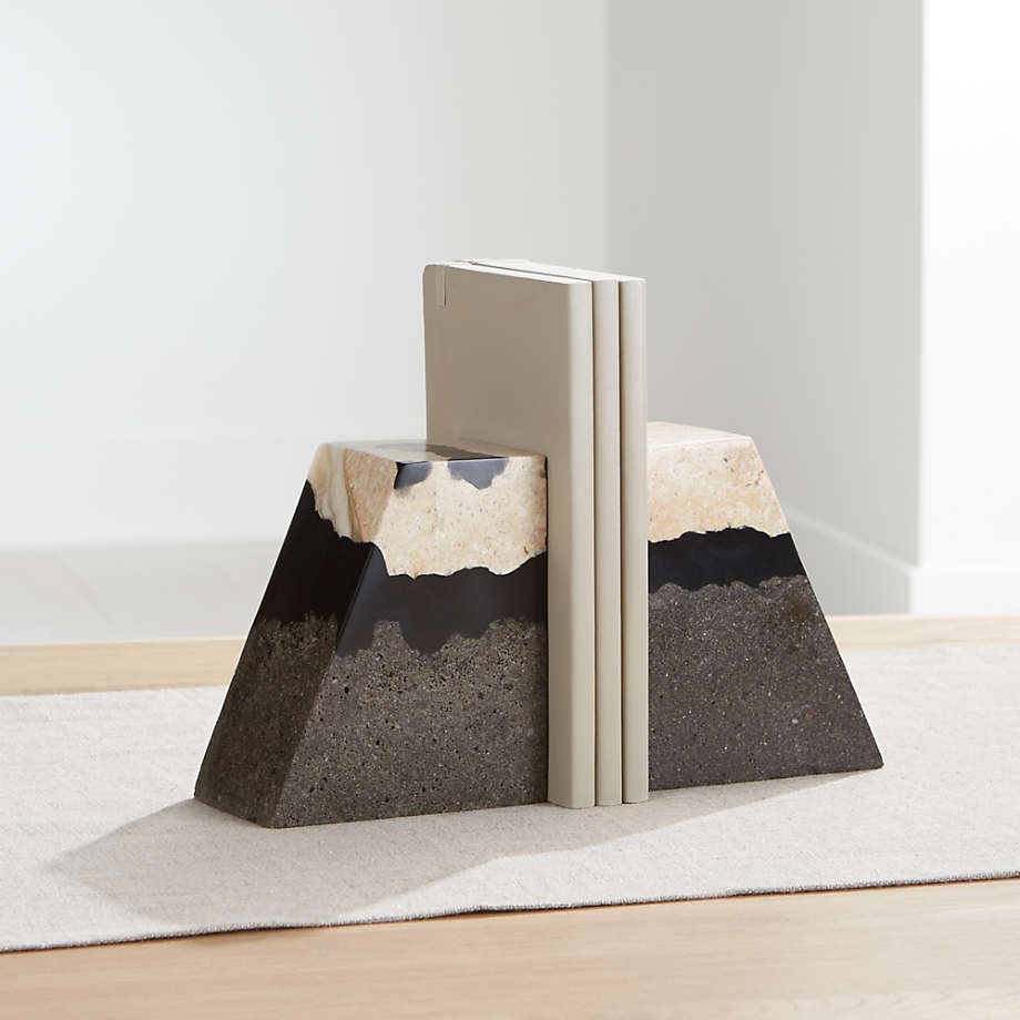 Lava Resin Stone Bookends Set Of 2 Reviews Crate And Barrel Canada