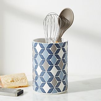 Utensil Holders Crate And Barrel Lazaro Ceramic Utensil Holder