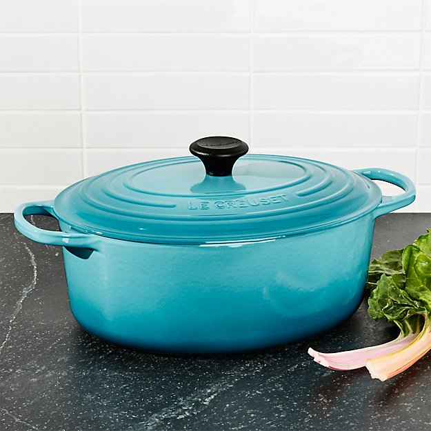 Le Creuset ® Caribbean Blue 6.75-Qt. Oval French Oven | Crate and Barrel