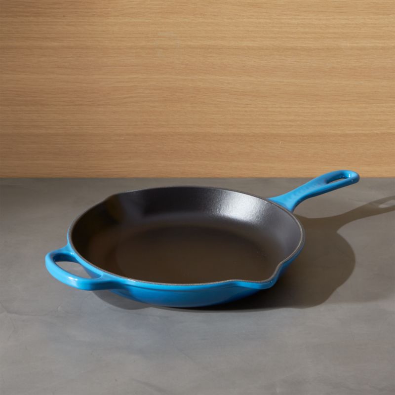 Le Creuset Signature 10 Marseille Blue Skillet Reviews Crate And Barrel