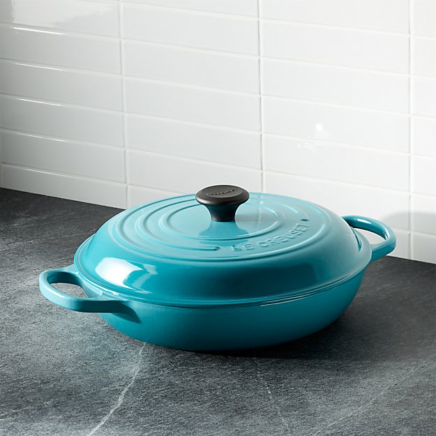 Le Creuset ® Signature 3.75-qt. Caribbean Everyday Pan | Crate and Barrel