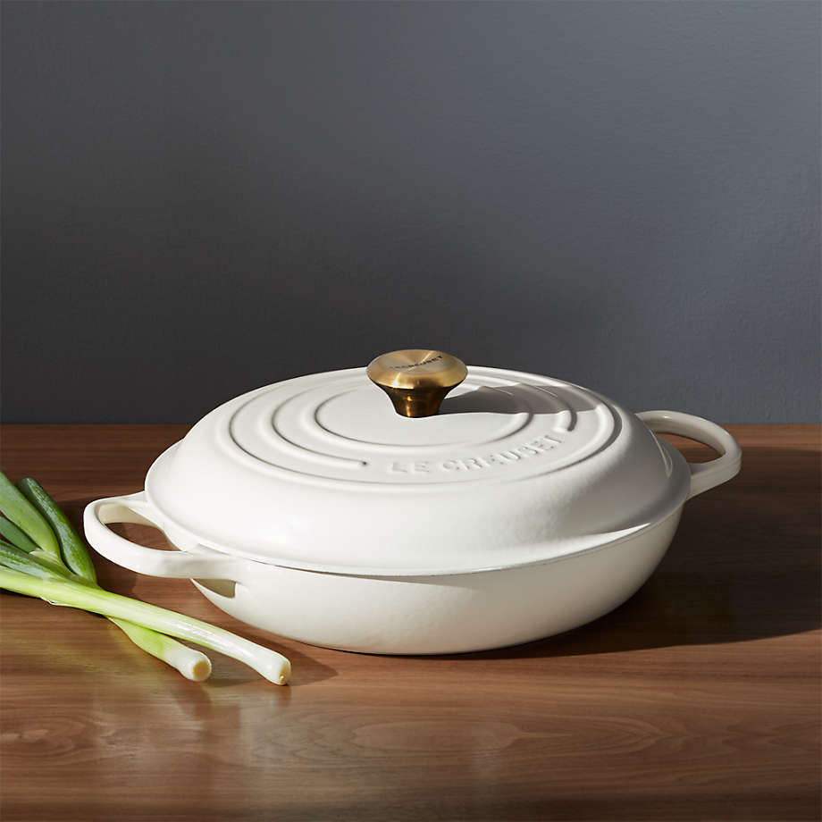 Le Creuset Signature 3.5 qt. Cream Everyday Pan + Reviews Crate and