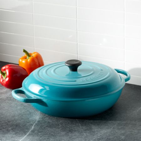 Le Creuset Signature 5 Qt Caribbean Blue Everyday Pan With Lid