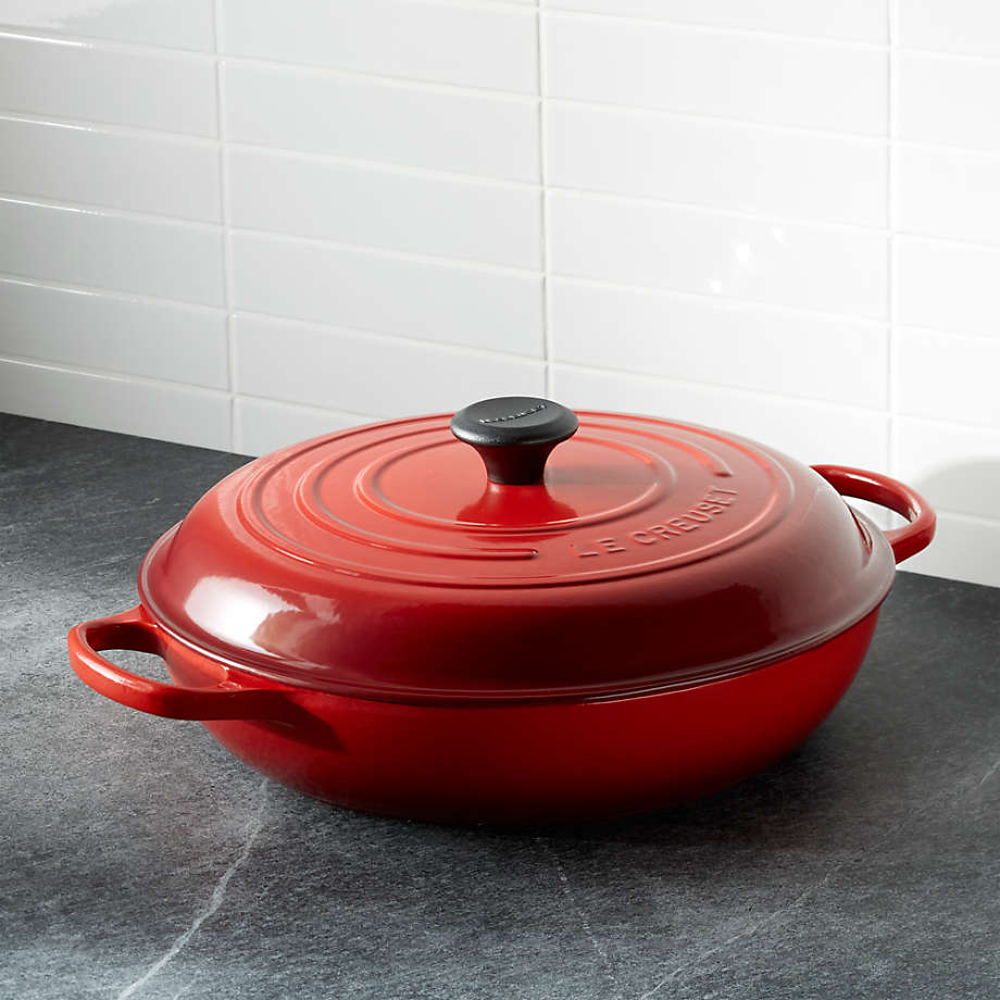 Le Creuset Signature 5-qt. Cerise Red Everyday Pan + Reviews | Crate