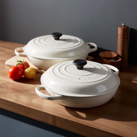 Le Creuset Signature Cream Everyday Pans Crate And Barrel