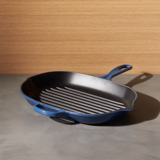 Le Creuset Signature Oblong Ink Grill Pan + Reviews Crate and Barrel