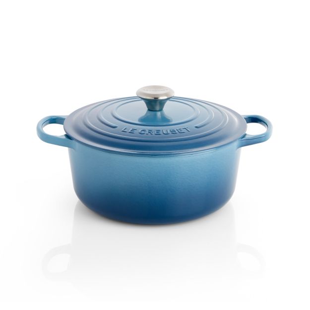 Le Creuset Signature 5.5-Qt. Marine Blue Round Dutch Oven in Dutch ...