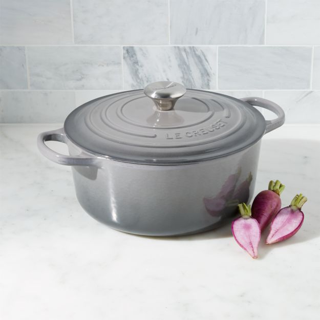 Le Creuset Signature 5.5-Qt. Oyster Round Dutch Oven + Reviews | Crate ...