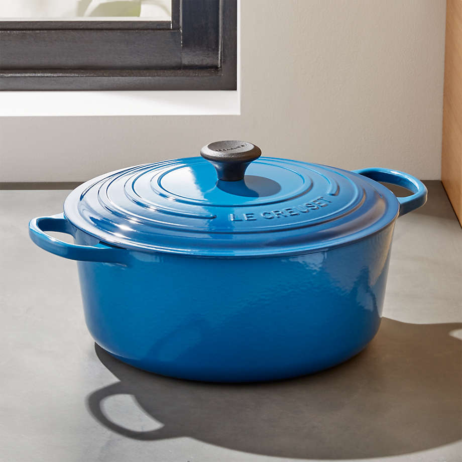 Le Creuset Signature 9Qt. Round Marseille Blue Dutch Oven with Lid