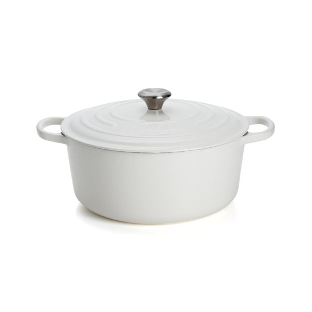 Le Creuset Signature 9Qt. Round White Dutch Oven with Lid in Enamel