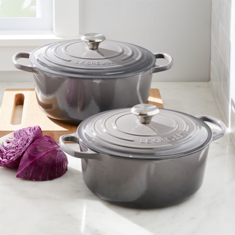 Le Creuset Signature Oyster Round Dutch Ovens Crate And Barrel