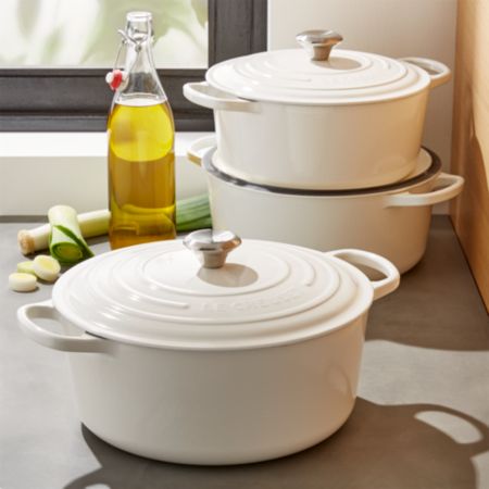 Le Creuset Signature Round White Dutch Ovens Crate And Barrel