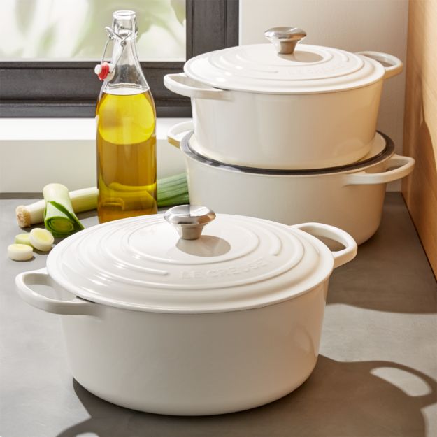 Le Creuset Signature Round White Dutch Ovens Crate and Barrel
