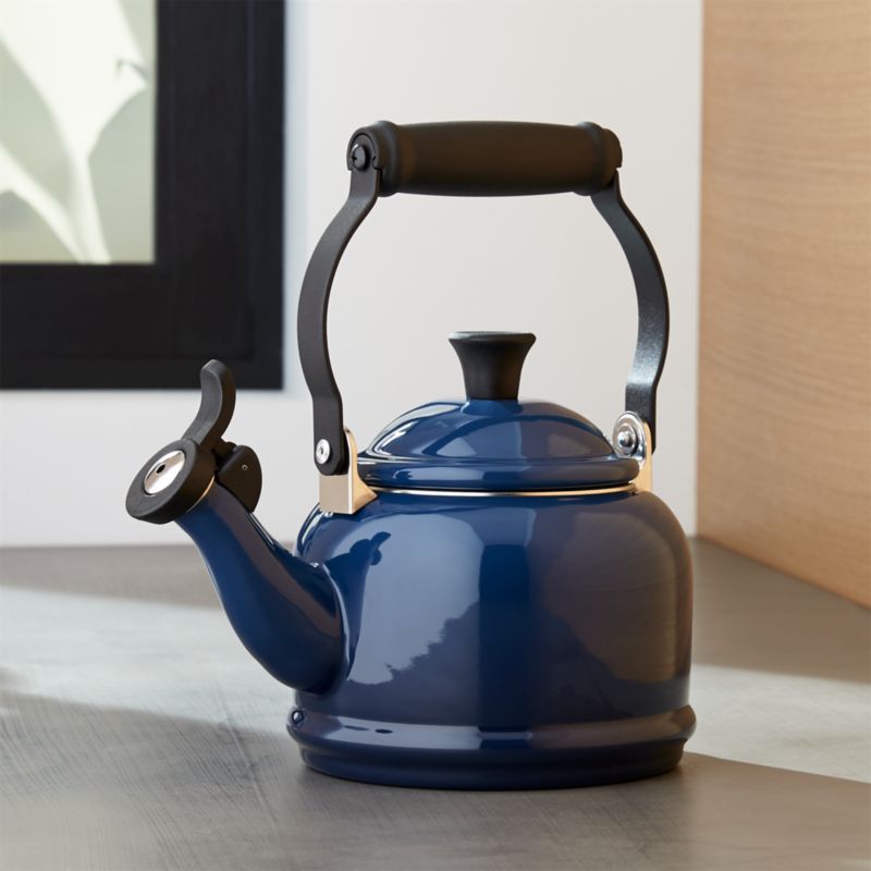 blue tea kettle