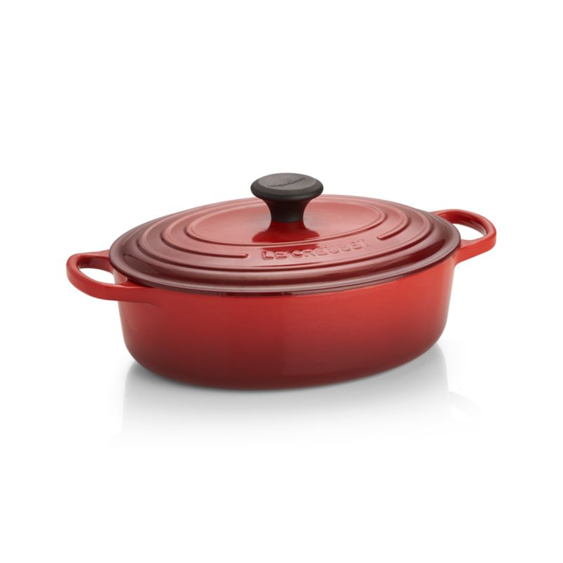 Le Creuset Signature 3.5qt. Cherry Red Oval Wide Dutch Oven + Reviews