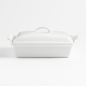 Image of Le Creuset ® Heritage 4-Qt. White Rectangular Casserole Dish with Lid