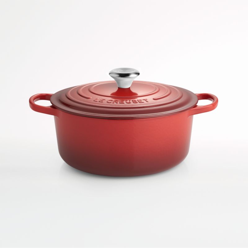 Le Creuset Signature 5.5 qt. Round Cerise Red Dutch Oven with Lid