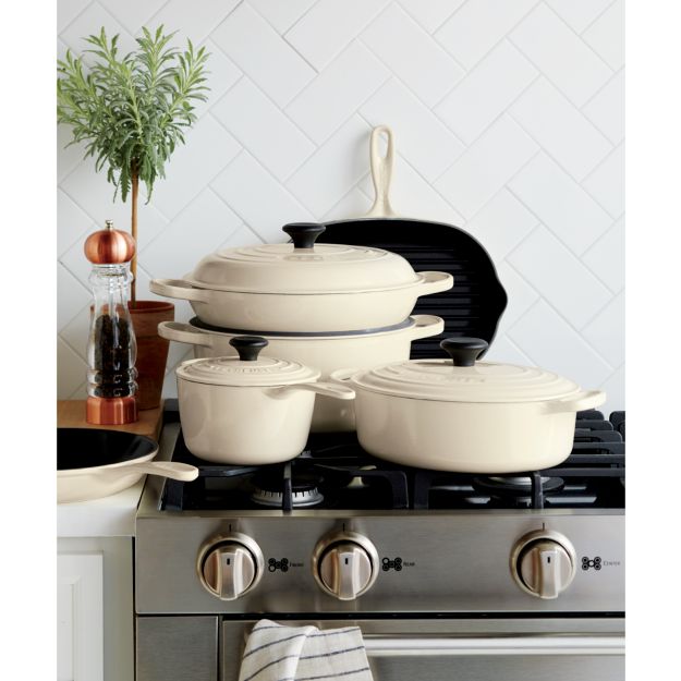 Le Creuset Signature Oblong Cream Grill Pan in Enamel Cookware