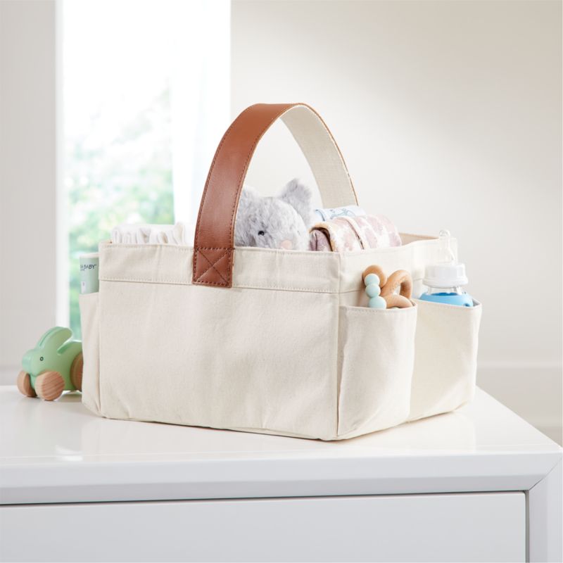 Leather Handle Diaper Caddy Reviews Crate And Barrel