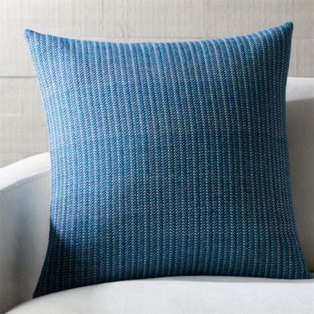 Liano Dark Blue Monochrome Pillow 23 Crate And Barrel