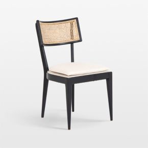 Image of Libby Black Wood and Natural Cane Dining Chair