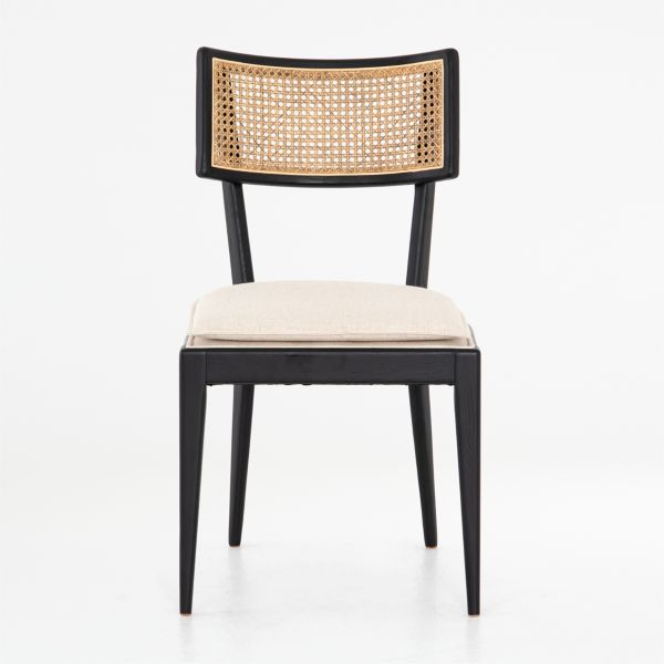 Libby Black and Natural Cane Dining Chairs, Set of 4