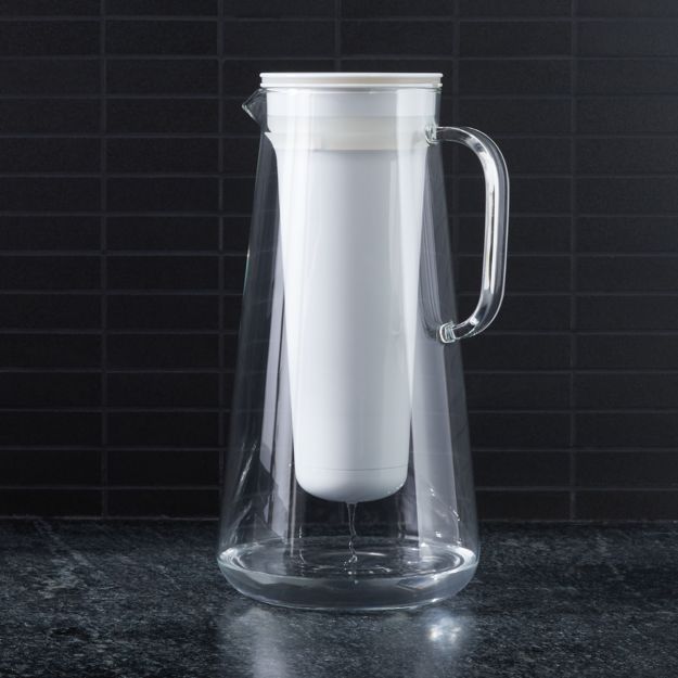 LifeStraw 7Cup Glass Water Filter Pitcher + Reviews Crate and Barrel