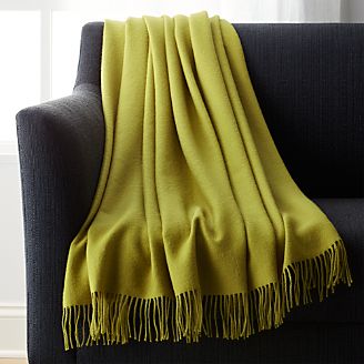 Lima Alpaca Olive Green Throw Blanket