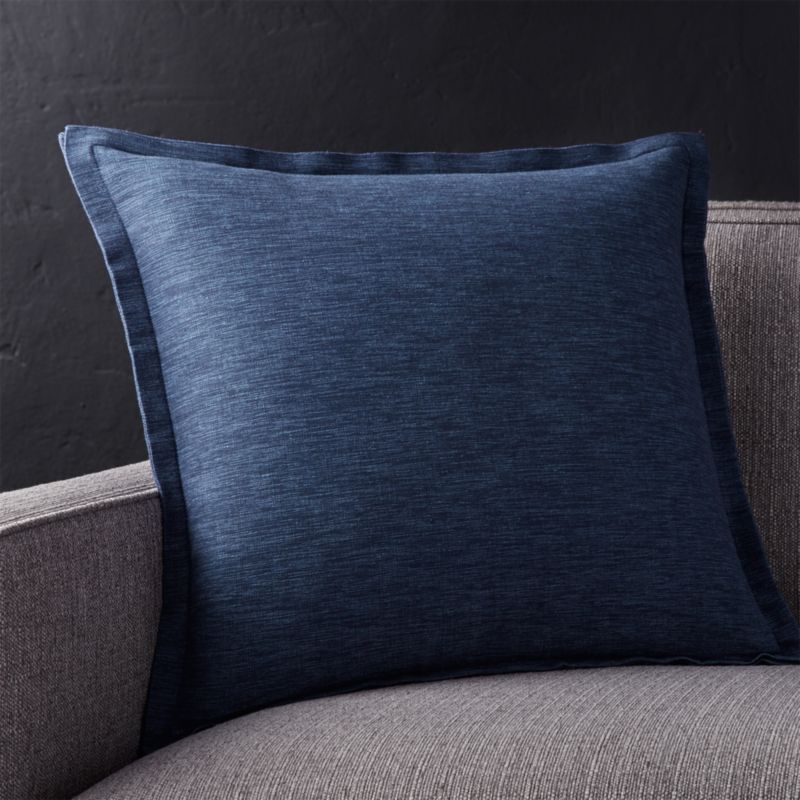 Linden Cobalt Blue Throw Pillow Crate and Barrel