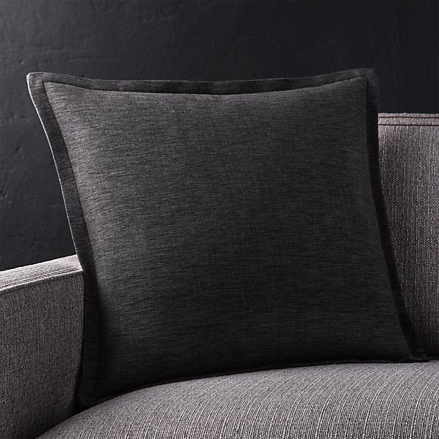 Linden Ebony 18" Pillow with DownAlternative Insert Crate and Barrel