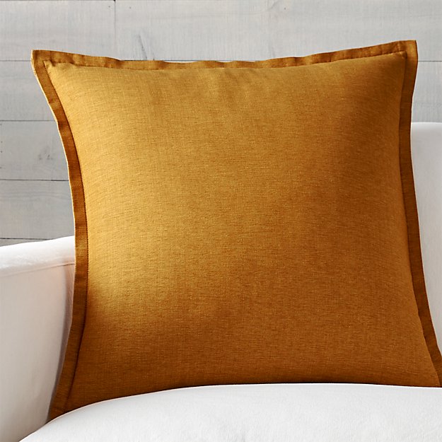 Linden Gold 23" Pillow with DownAlternative Insert Crate and Barrel
