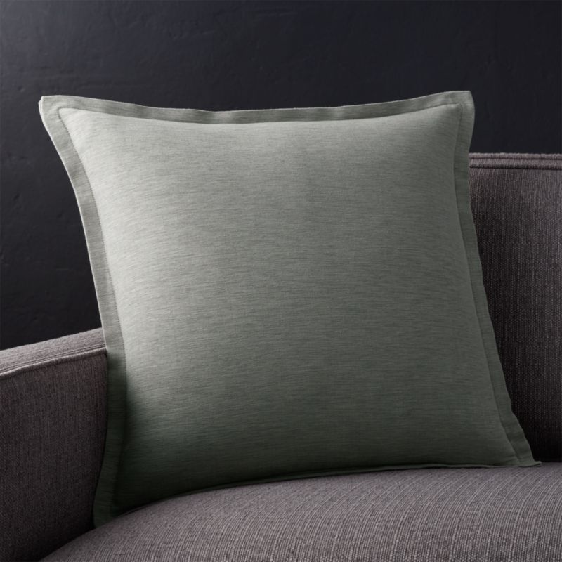 Linden Grey 18" Pillow with FeatherDown Insert Crate and Barrel